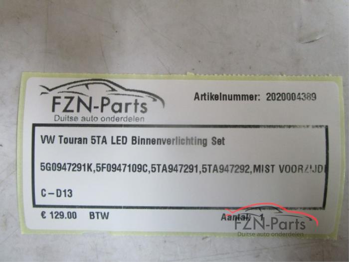 VW Touran 5TA LED Binnenverlichting Set
