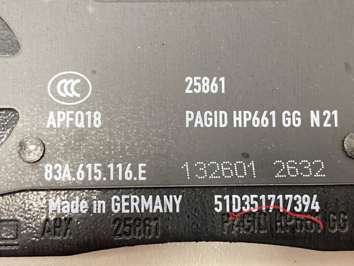 Audi RS3 RSQ3 8Y 83A Remblokken set 4x voorzijde origineel