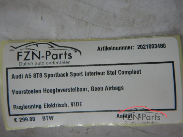 Audi A5 8t8 Sportback Sport Interieur Stof compleet