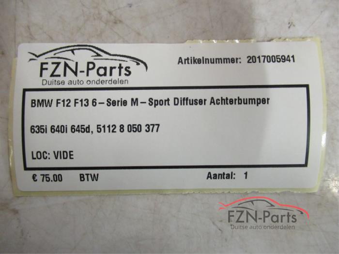 BMW 6-Serie F12 F13 M-Pakket Diffuser achterbumper