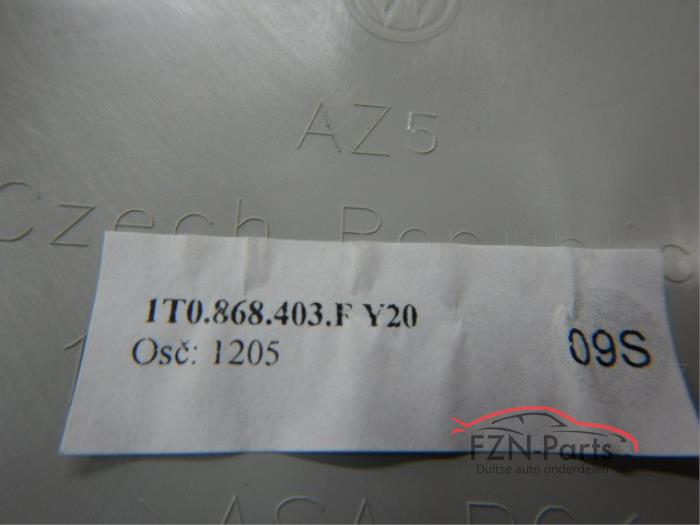 VW Touran 1T Binnenverlichting opbergvak hemel wit