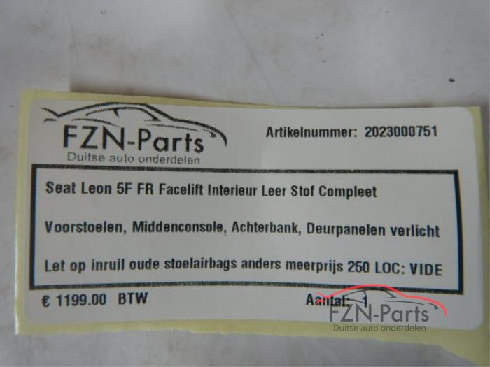 Seat Leon 5F FR Facelift Interieur Leer Stof Compleet