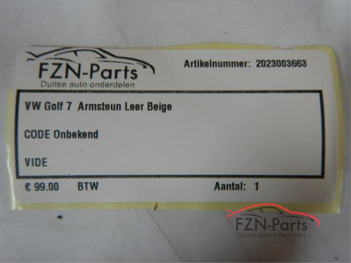 VW Golf 7 Armsteun Leer Beige