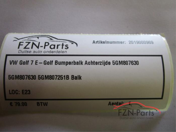 VW Golf 7 E-Golf Bumperbalk Achterzijde