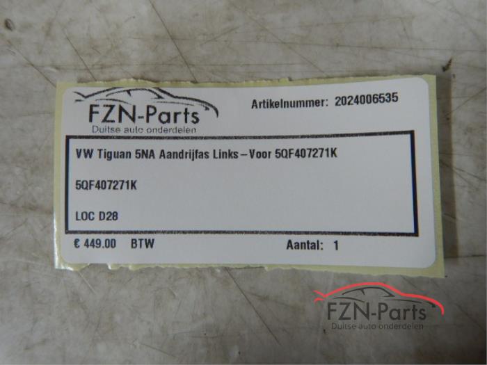 VW Tiguan 5NA Aandrijfas Links-voor