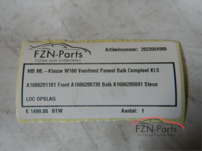 Mercedes Benz ML-Klasse W166 Voorfront Paneel Balk Compleet KLS