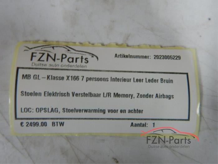 Mercedes Benz GL-Klasse X166 7 Persoons interieur Leer Leder Bruin