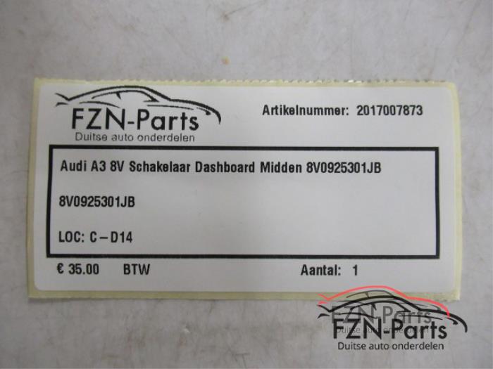 Audi A3 8V Schakelaar Dashboard Midden