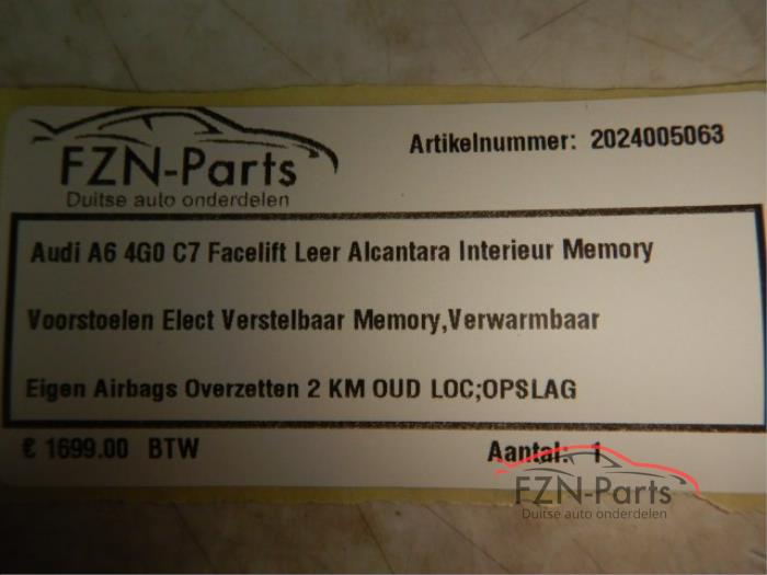 Audi A6 4G0 C7 Facelift Interieur Alcantara leer leder leren Memory Compleet