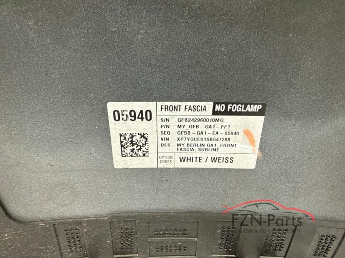 Tesla Model Y Voorbumper Parelmoer wit