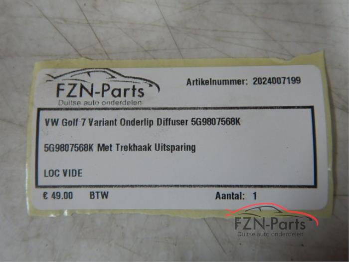 VW Golf 7 Variant Onderlip Diffuser