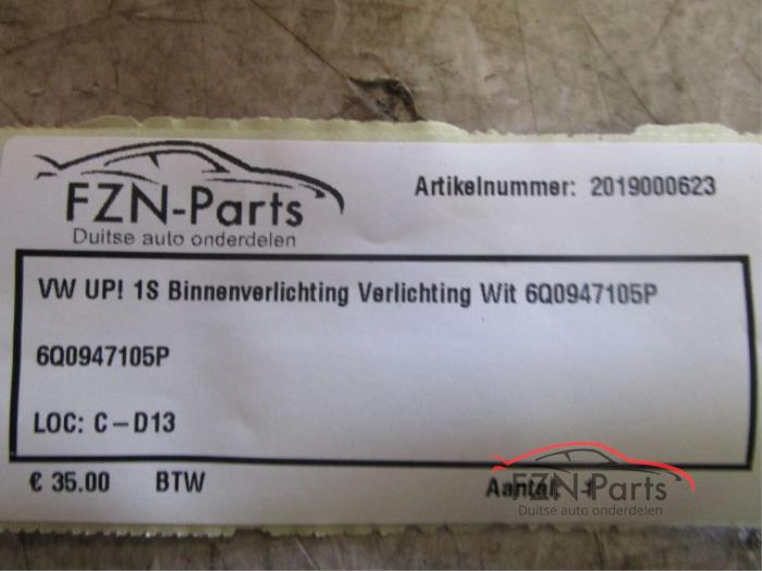 VW UP 1S0 Binnenverlichting voorzijde
