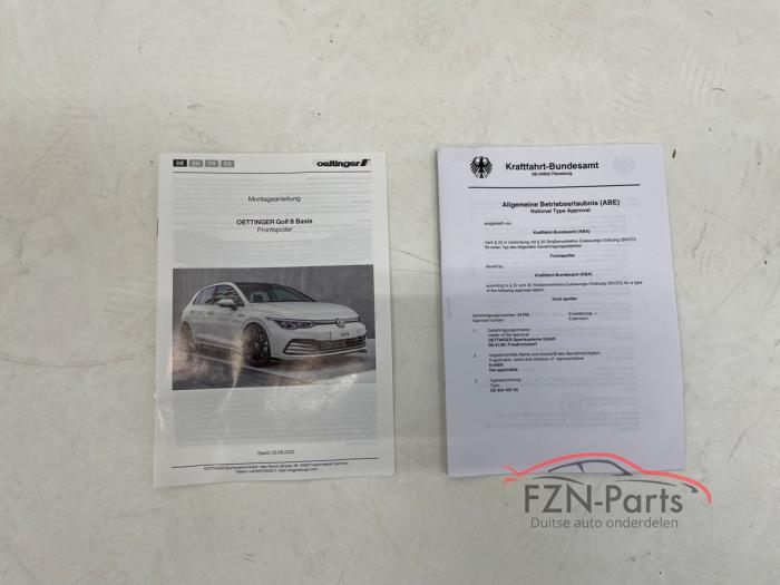 VW Golf 8 Oettinger Voorbumper Lip Spoiler voorbumper GRU