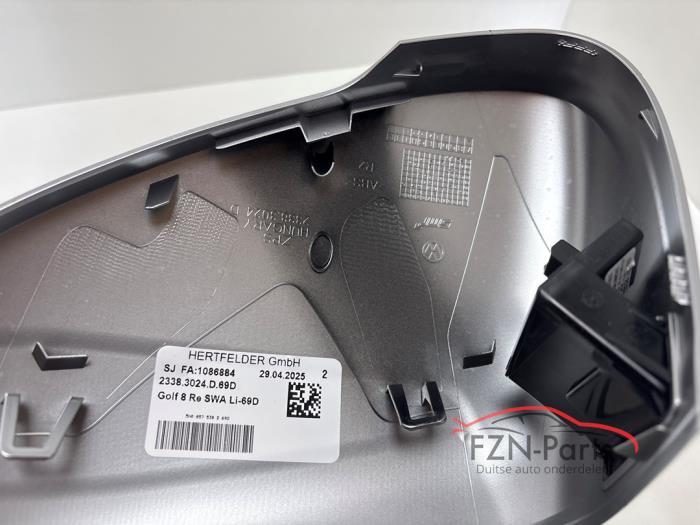 VW Golf 8 Facelift R Spiegelkap Rechts Side-assist Mat Chrome 69D