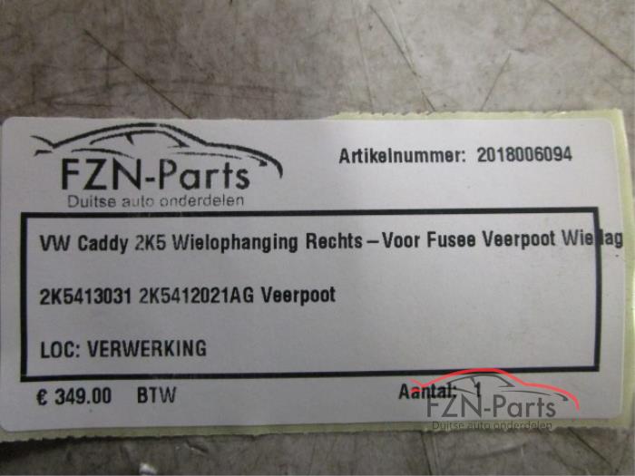 VW Caddy 2K5 Wielophanging Rechts-Voor Fusee Veerpoot