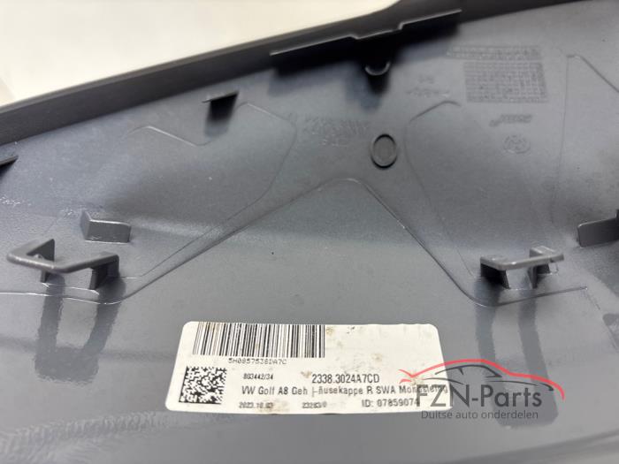 VW Golf 8 5H Spiegelkap Links Side assist Moonstone grey