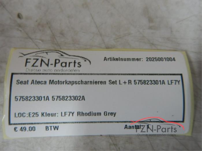 Seat Ateca Motorkapscharnieren Set Links+Rechts Zwart