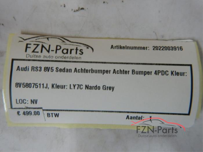 Audi A3 S3/S-Line 8V5 Sedan Achterbumper Achter Bumper 4PDC LY7C