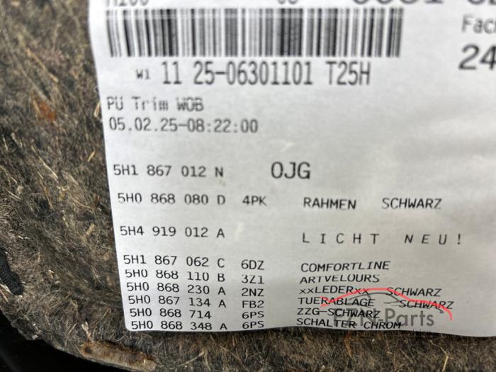 VW Golf 8 5H Deurpaneel Rechts-voor Leer Alcantara