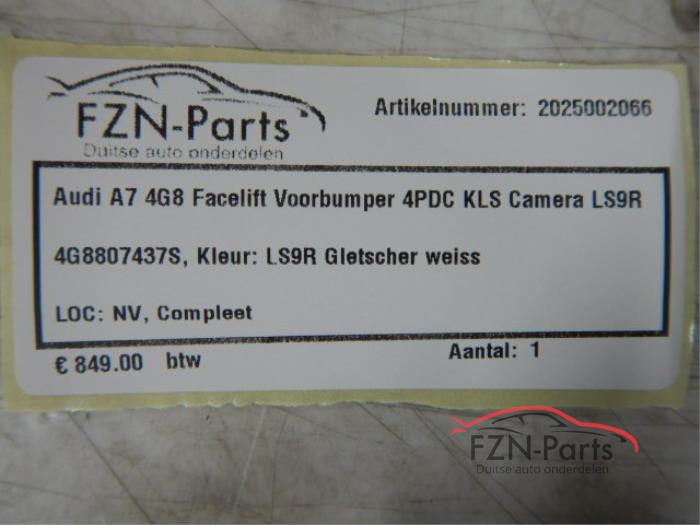 Audi A7 4G8 Facelift Voorbumper 4PDC KLS Camera LS9R