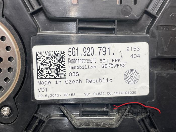 VW Golf 7 Kilometer teller Digitaal Virtual cockpit tacho