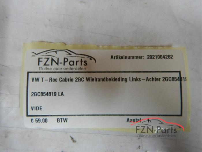 VW T-Roc 2GC Cabrio Wielrand bekleding Links-achter