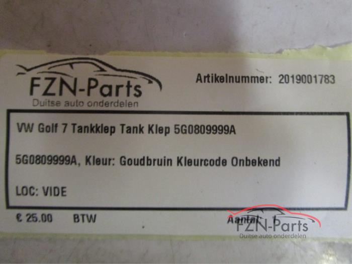 VW Golf 7 Tankklep Tank Klep