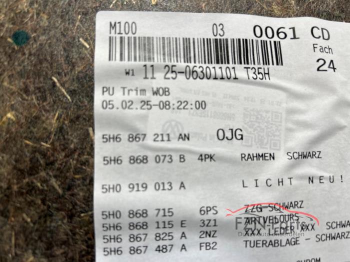 VW Golf 8 5H Deurpaneel Links-achter Leer Alcatara