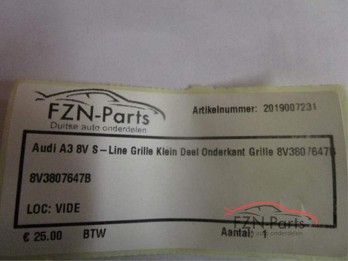 Audi A3 8V S-Line Grille onderzijde rooster