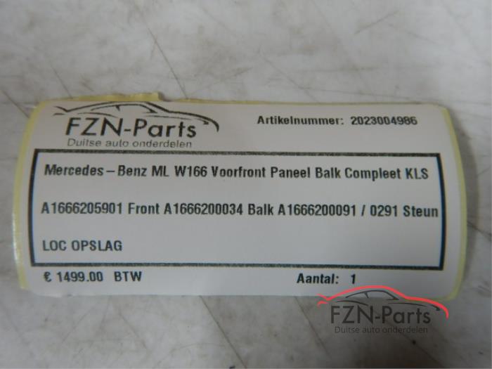 Mercedes-Benz ML W166 Voorfront Paneel Balk Compleet KLS