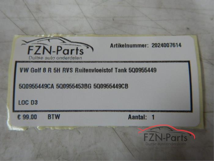 VW Golf 8 5H RVS Ruitenvloeistof Tank inclusief pompje