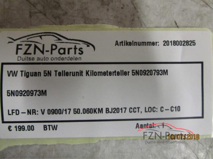 VW Tiguan 5N Tellerunit Kilometerteller