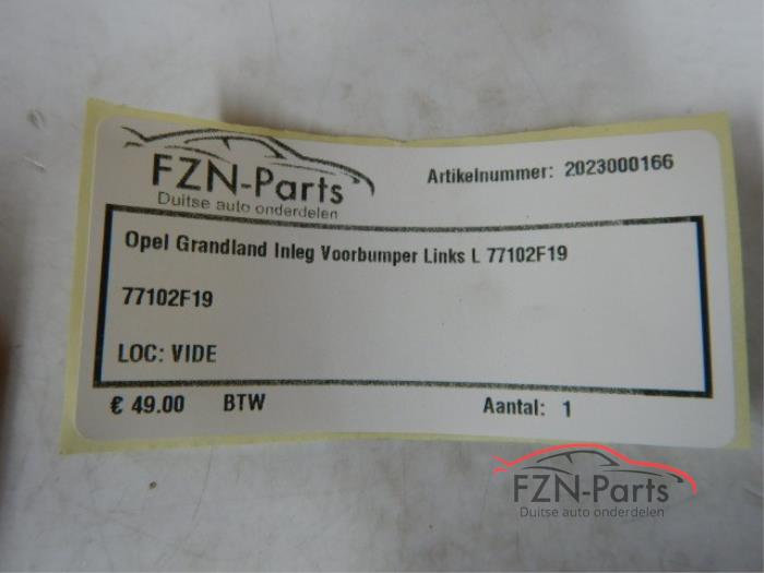 Opel Grandland X Bumper inleg rooster zwart chroom rechts