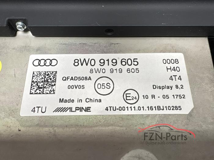 Audi A4 8W Display Scherm Navigatie Dashboard