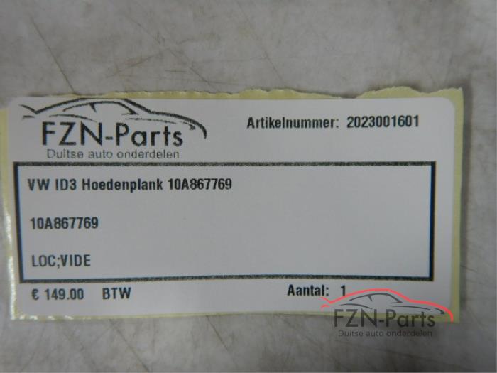 VW ID3 Hoedenplank