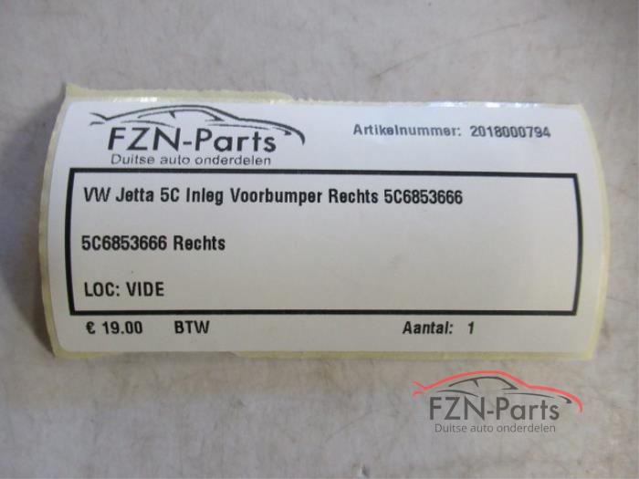 VW Jetta 5C Inleg Voorbumper Rechts