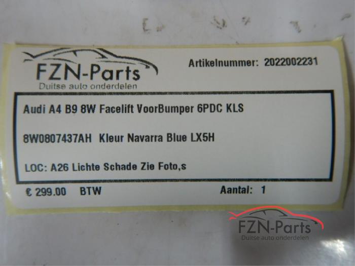 Audi A4 B9 8W Facelift Voorbumper 6PDC KLS LX5H