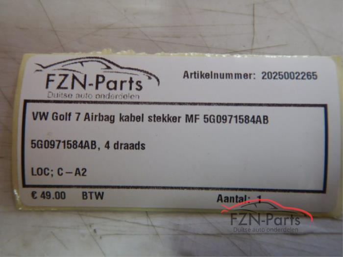 VW Golf 7 Airbag Kabel Stekker MF