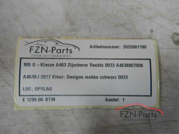 Mercedes-Benz G-Klasse W463 Zijscherm Spatscherm Rechts 0033