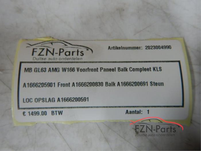 Mercedes Benz GL63 AMG W166 Voorfront Paneel Balk Compleet KLS