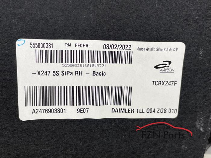 Mercedes-Benz GLB-Klasse Kofferbak bekleding Zwart Rechts