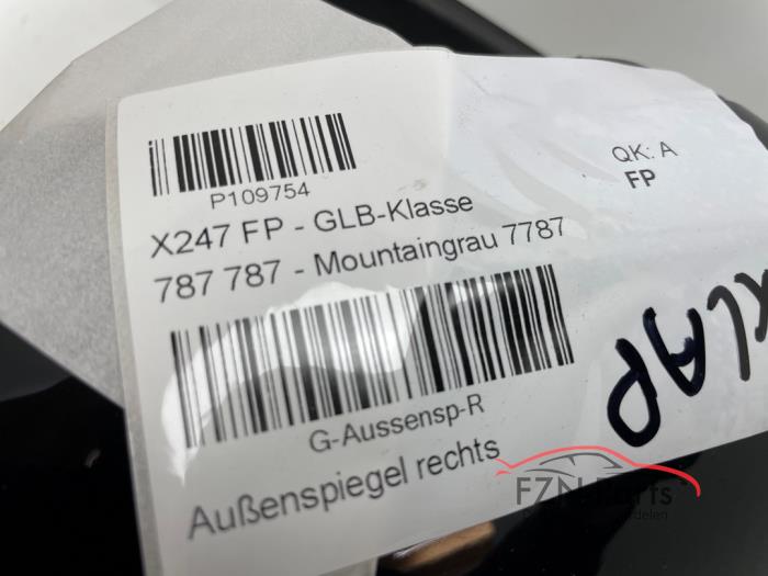 Mercedes-Benz X247 GLB-klasse Zij buiten spiegel Rechts Zwart Inklapbaar