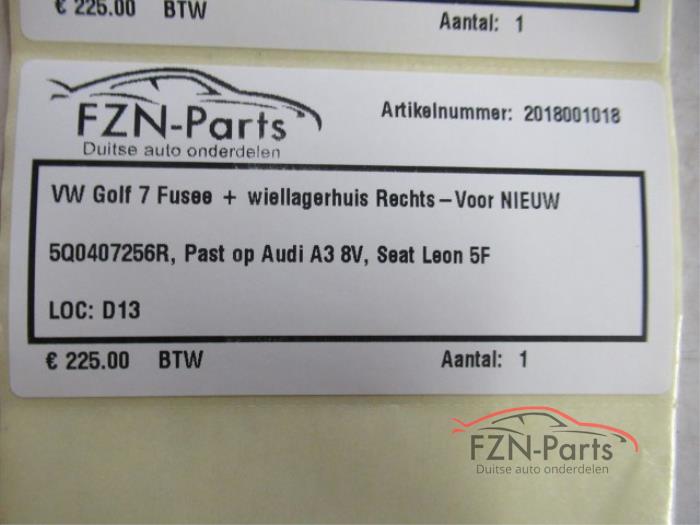 VW Golf 7 Fusee + Wiellagerhuis Rechts-Voor