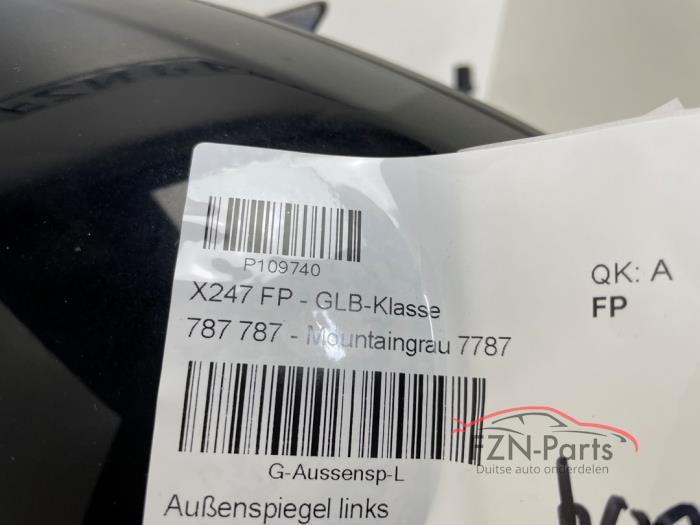 Mercedes-Benz GLB-Klasse X247 Zij buiten spiegel Links Zwart Inklapbaar Dimmend