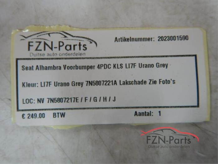 Seat Alhambra 7N Voorbumper 4PDC KLS LI7F Urano Grey
