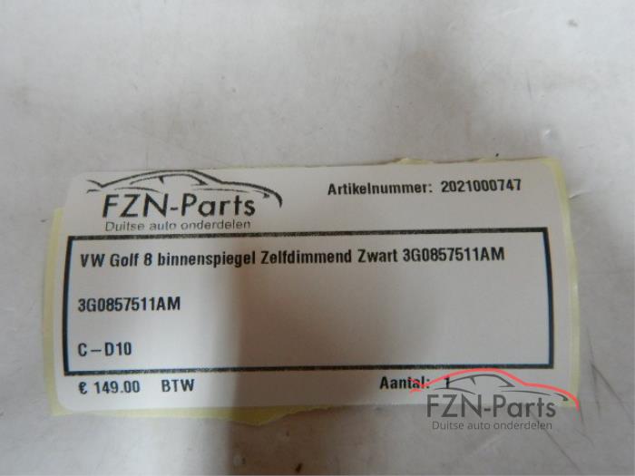VW Golf 8 Binnenspiegel Zelfdimmend Zwart