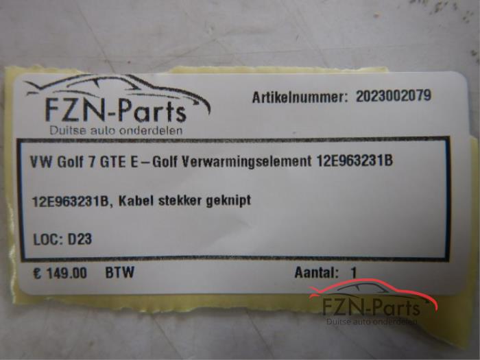 VW Golf 7 GTE E-Golf Verwarmingselement