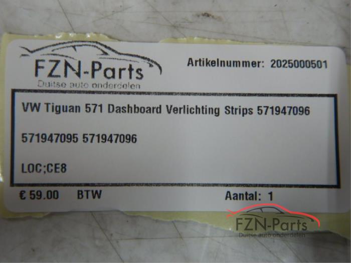 VW Tiguan 571 Dashboard Verlichting Strips