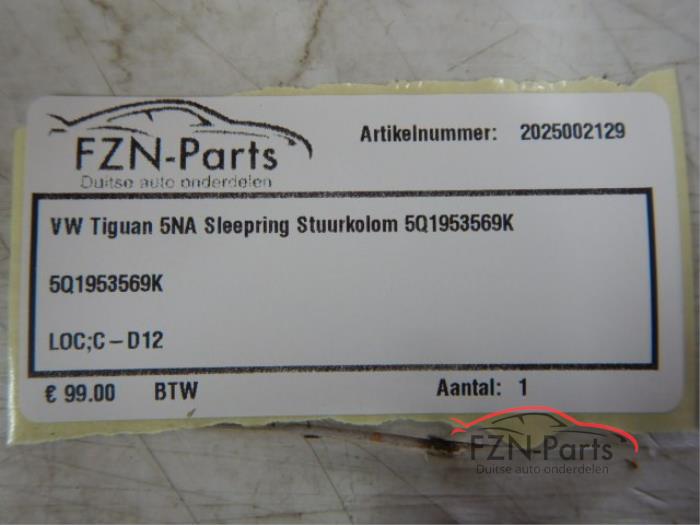 VW Tiguan 5NA Sleepring Stuurkolom