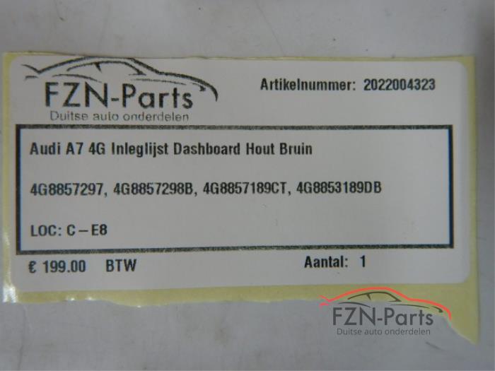 Audi A7 4G Inleglijst Dashboard Hout Bruin